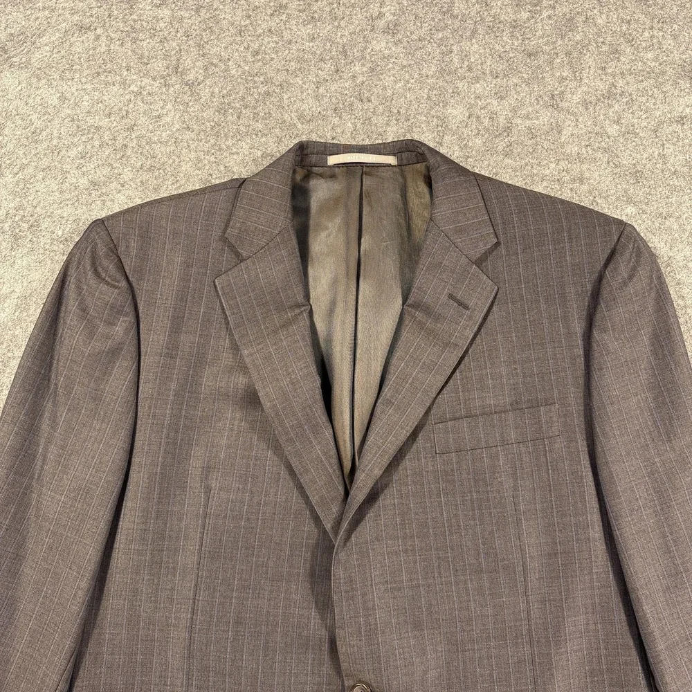 Hickey Freeman Blazer Mens 42 L Gray Pinstripe Tasmanian Super 150‎ Loro Piana